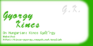 gyorgy kincs business card